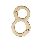 M Marcus Heritage Brass Numeral 8 - Face Fix 76mm Traditional font